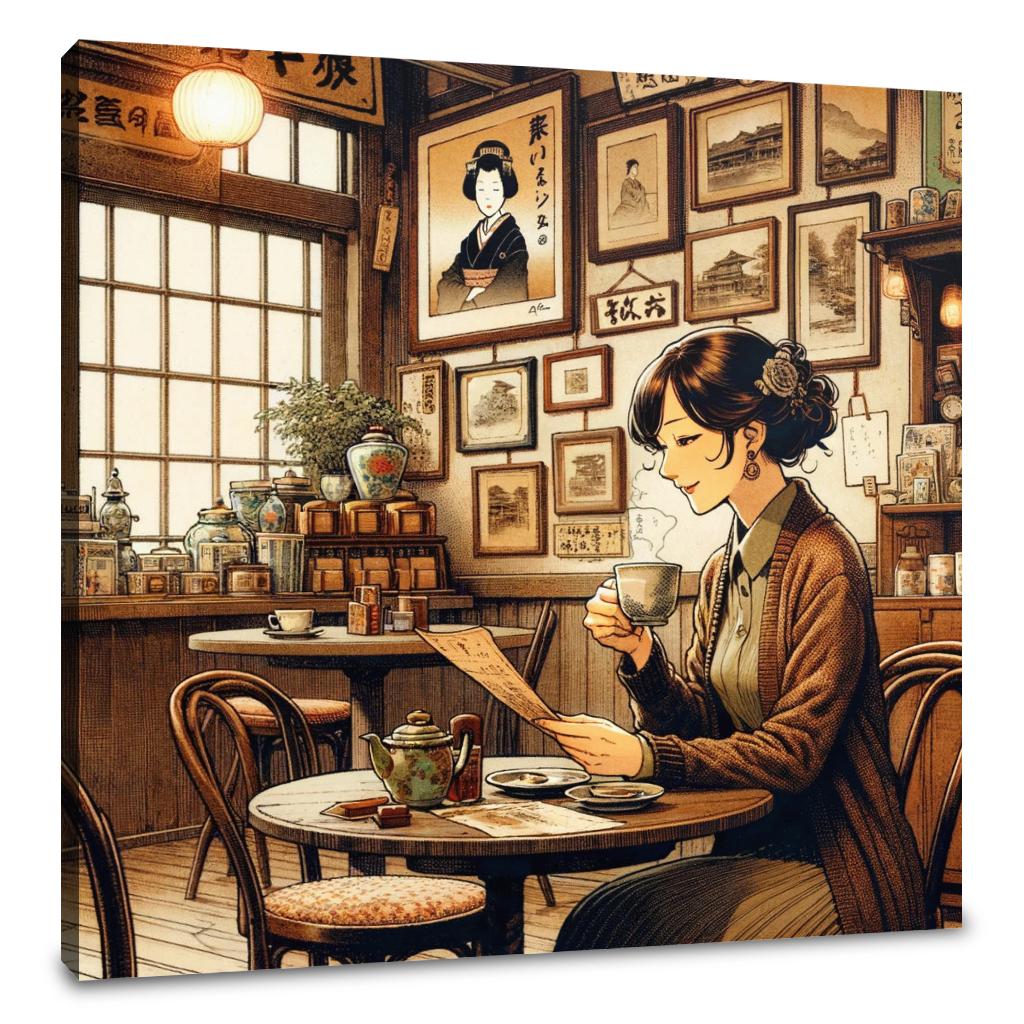 Nostalgic Café Moment Canvas - Main Image