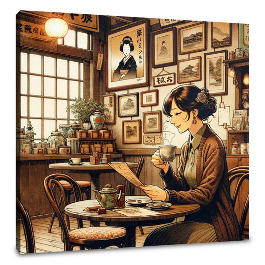Nostalgic Café Moment Canvas - Main Image