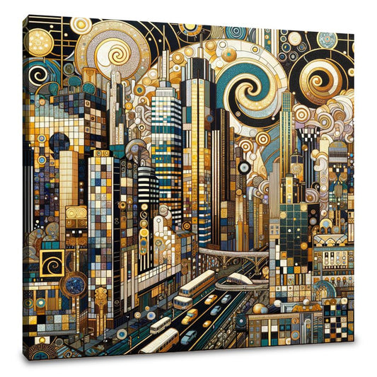 Golden Metropolis Mosaic Canvas - Main Image