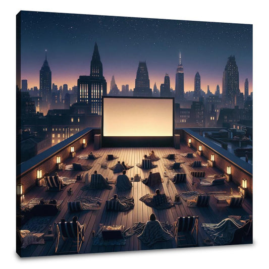 Rooftop Cinema Summer Nights Canvas - Main Image