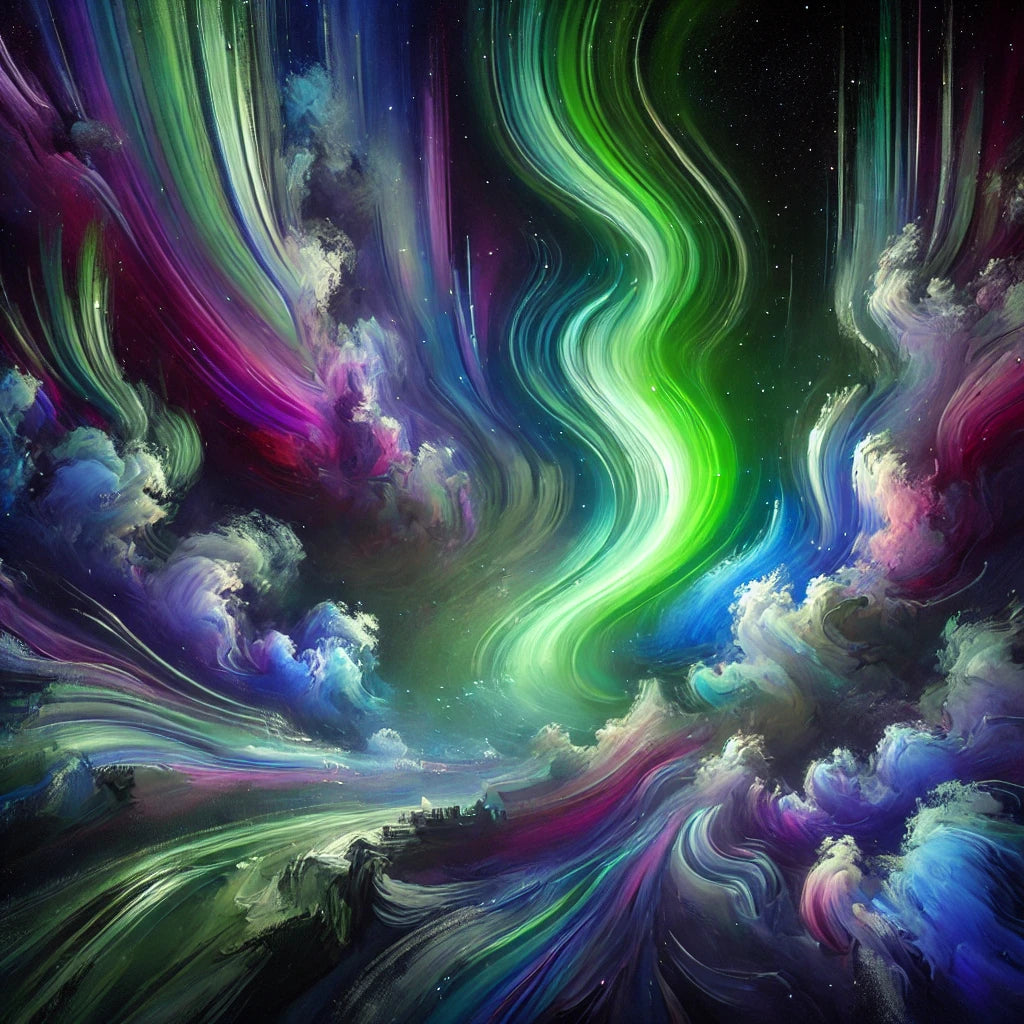 Dreamlike Northern Lights Cotton Pillow