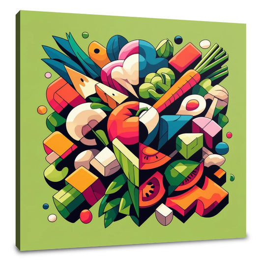Modern Veggie Mosaic Canvas - Main Image