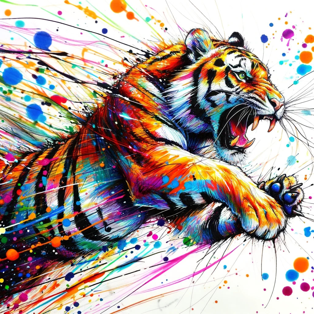 Dynamic Tiger Leap Canvas
