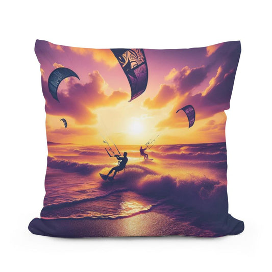 Summer Dusk Kitesurf Cotton Cushion - Main Image