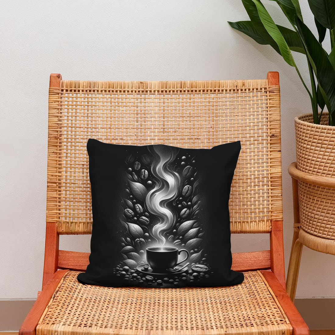 Steamy Mornings: Silver Aroma Cotton Cushion - Secondary Image 2