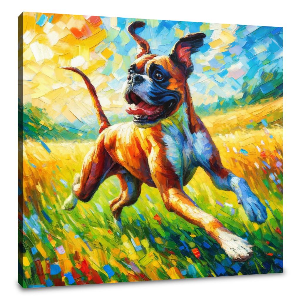 Boxer's Joyful Dance Canvas - Main Image