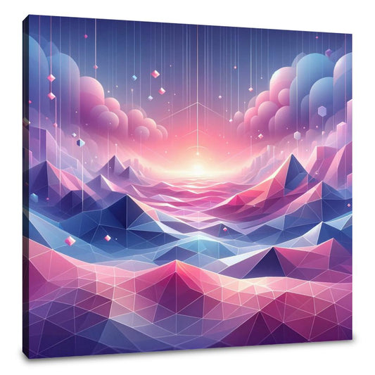 Pastel Virtuality: Geometric Dream Canvas - Main Image