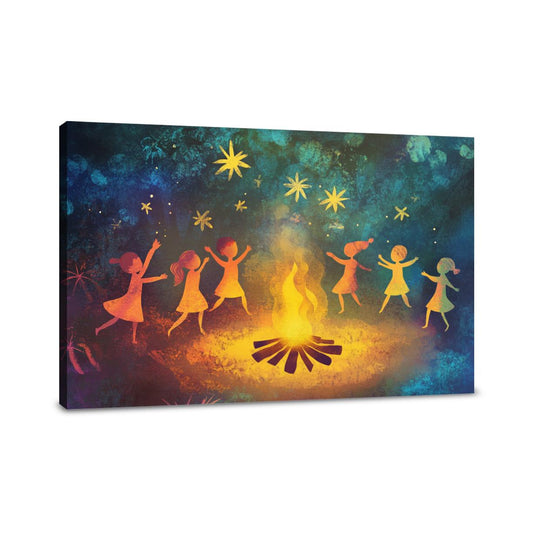 Starlit Campfire Dance Canvas - Main Image