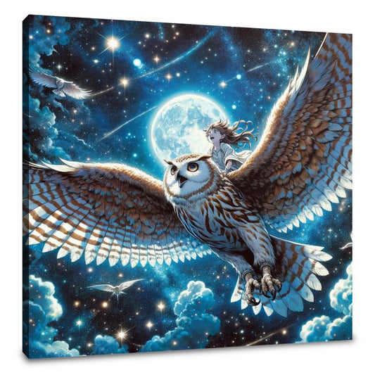 Moonlit Owl Ride Canvas - Main Image