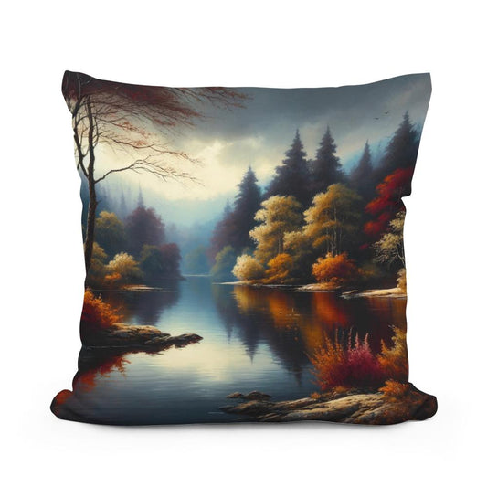 Autumn Tranquility Cotton Pillow - Main Image
