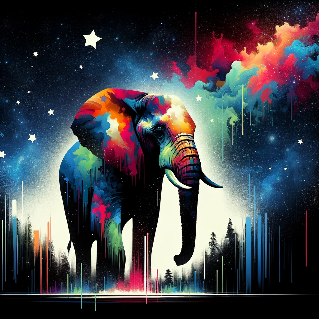 Elephant Twilight Wall Art Poster
