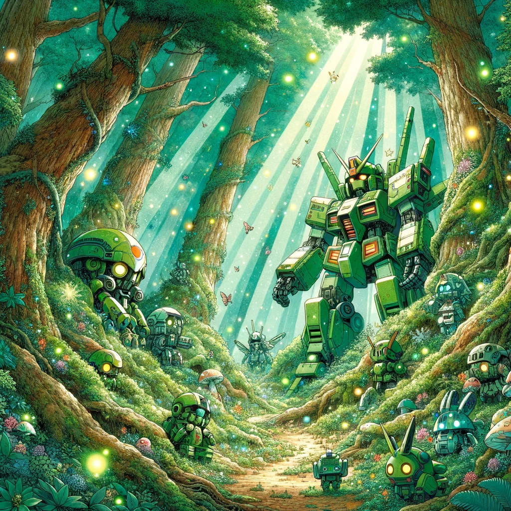 Enchanted Mecha Forest Canvas