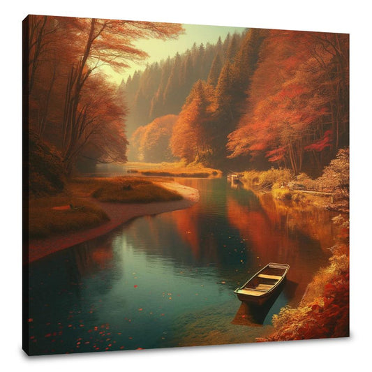 Autumn River Tranquility Canvas - Main Image