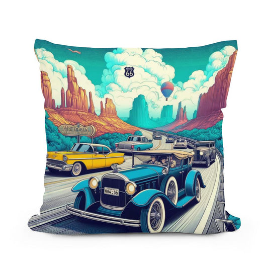 Retro Road Trip Cotton Cushion - Main Image