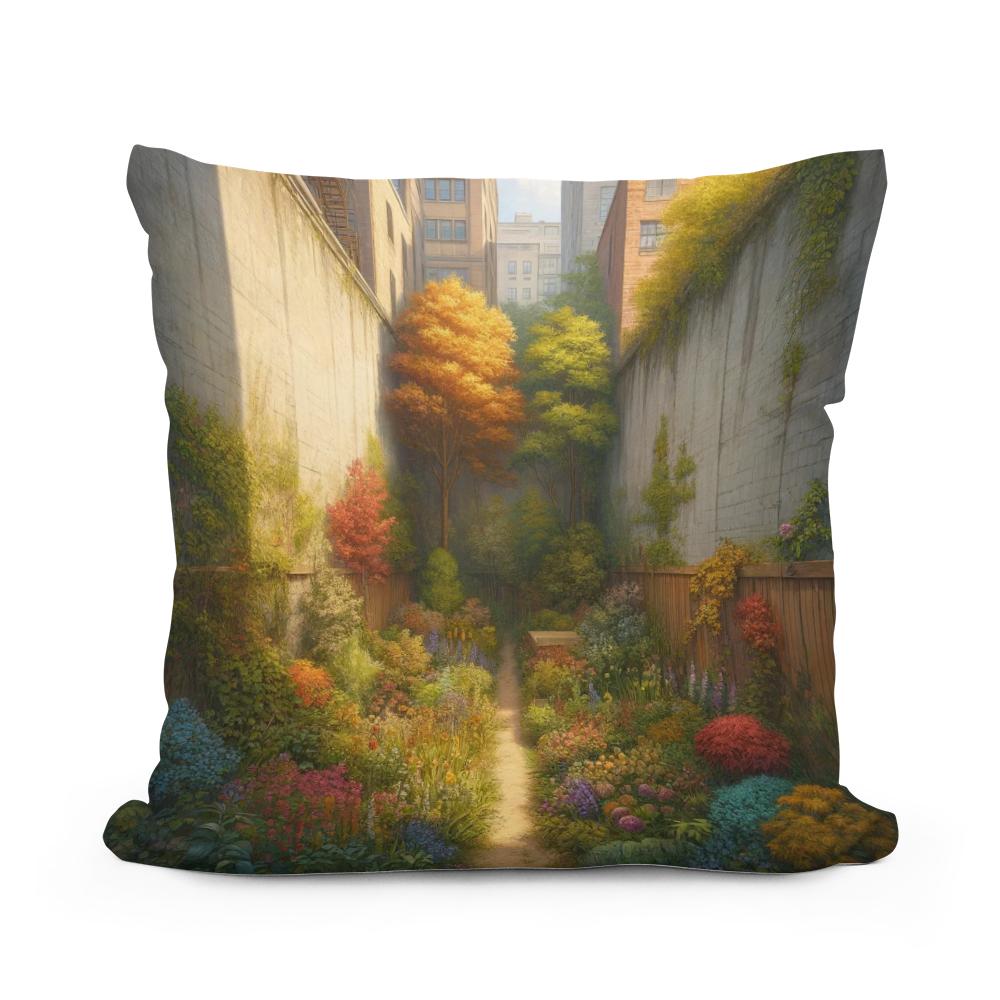 Hidden Autumn Garden Cotton Cushion - Main Image