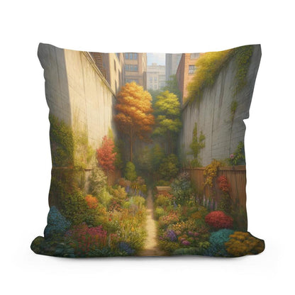 Hidden Autumn Garden Cotton Cushion - Main Image