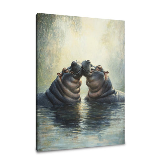Pastel Hippo Harmony Canvas - Main Image