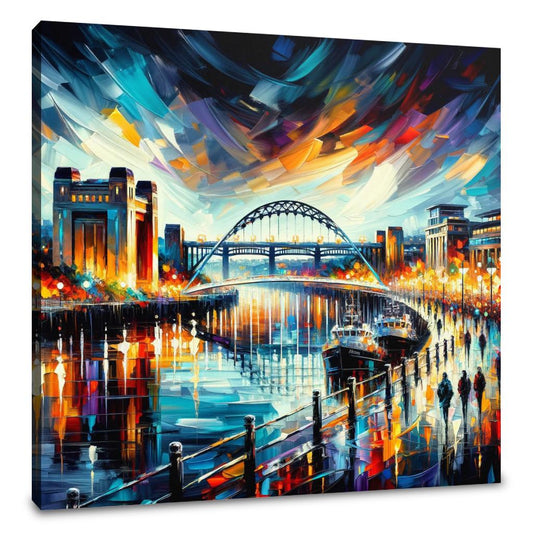 Newcastle Quayside Evening Vibrance Canvas - Main Image
