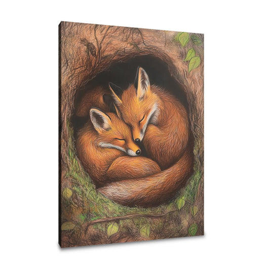 Fox Family Slumber Canvas - Main Image