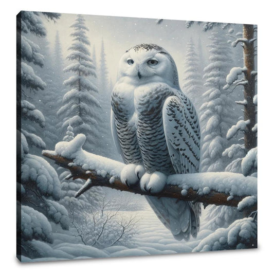 Winter Owl Solitude Canvas - Main Image