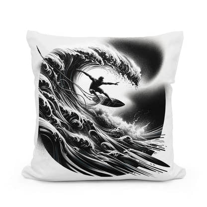 Surge of the Silver Wave Cotton Cushion - Main Image