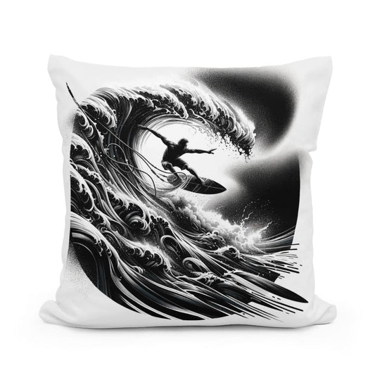 Surge of the Silver Wave Cotton Cushion - Main Image