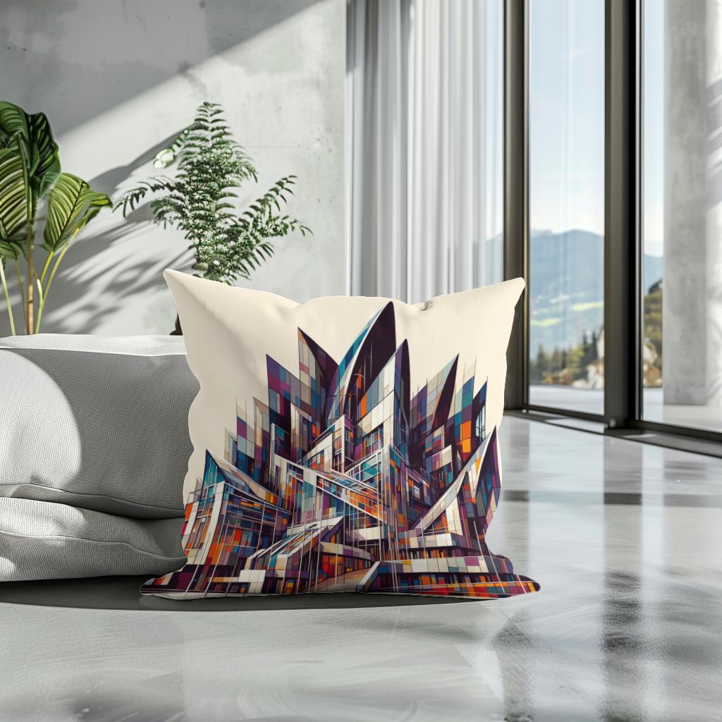 Edinburgh Scottish Parliament Abstract Vision Cotton Cushion - Secondary Image 3