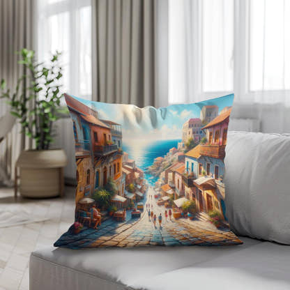 Sunny Mediterranean Charm Cotton Cushion - Secondary Image 4