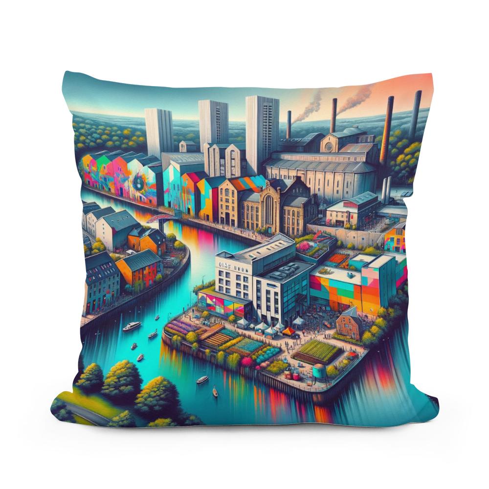 Newcastle Ouseburn Valley Creative Fusion Cotton Cushion - Main Image