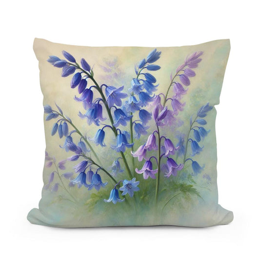 Whispering Bluebells Cotton Pillow - Main Image