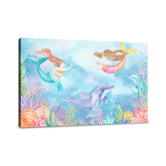 Mermaids and Dolphins Canvas - Main Image