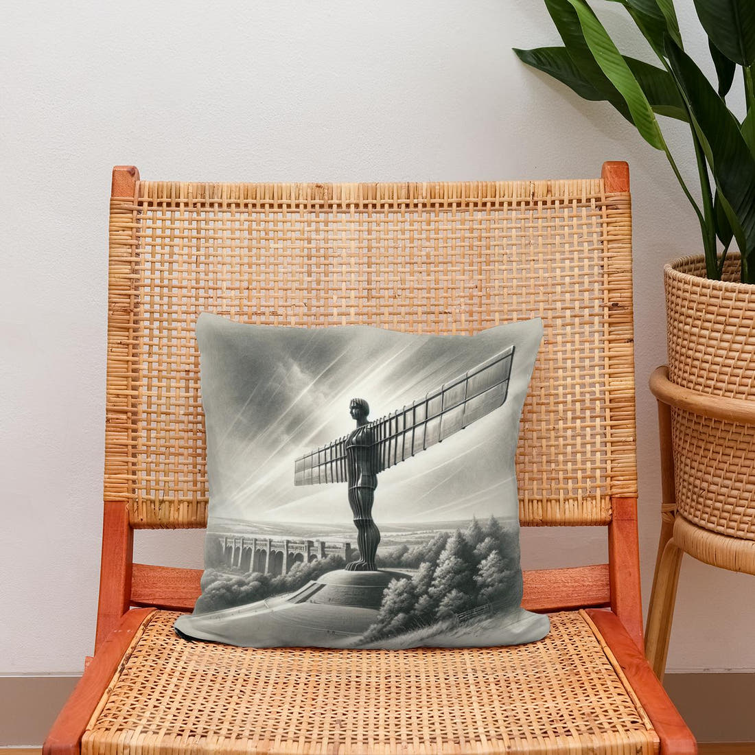 Newcastle Angel of the North Classic Vision Cotton Cushion - Secondary Image 2