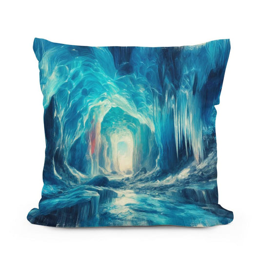 Ice Cave Wonders Cotton Pillow - Main Image