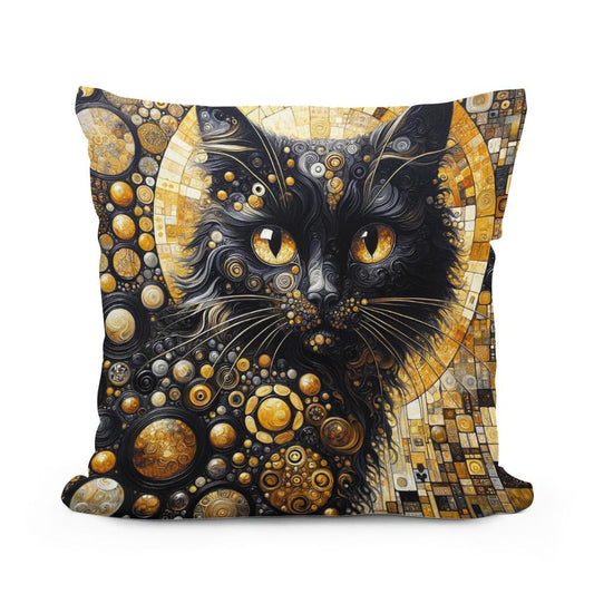 The Golden Cat Eyes Cotton Pillow - Main Image