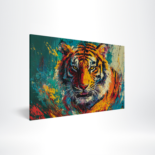 Fierce Tiger on Green Acrylic Print Hero Image