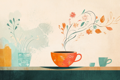 Floral Coffee Swirl Blanket