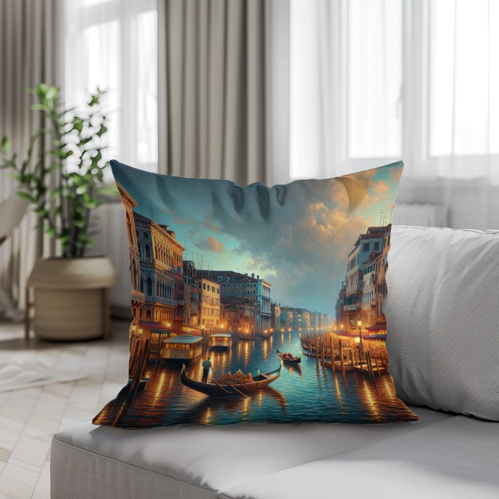 Venetian Evening Serenade Cotton Cushion - Secondary Image 4