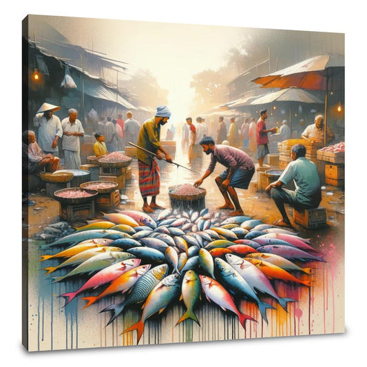 Bengal Market Morning Canvas - Main Image