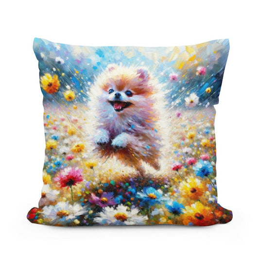 Pomeranian Joy Cotton Cushion - Main Image