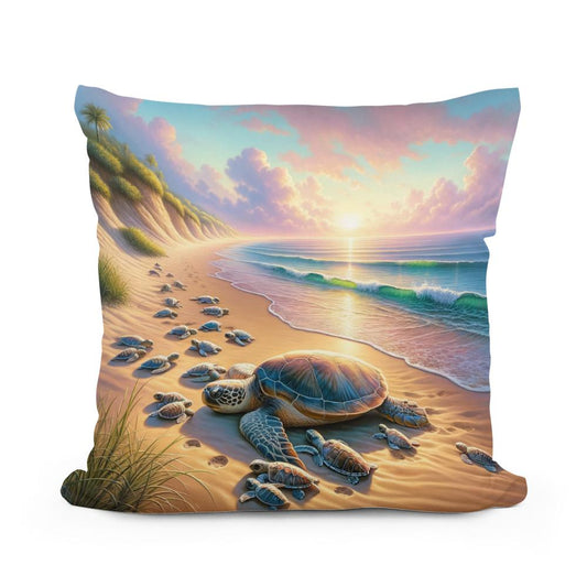 Turtle Haven Dawn Cotton Cushion - Main Image