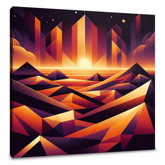 Desert Mirage: Geometric Enigma Canvas - Main Image