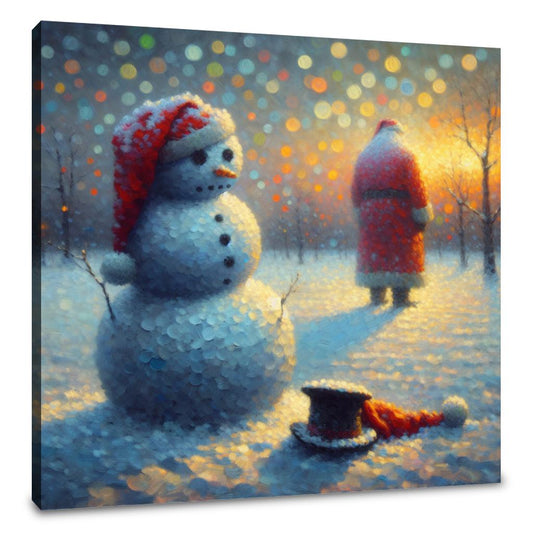 Snowman's Twilight Solitude Canvas - Main Image