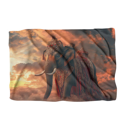 Majestic Sunset Elephant Blanket - Main Image