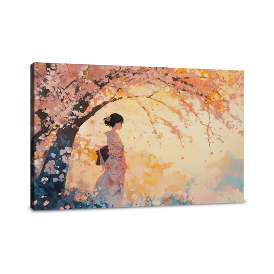 Sakura Sunset Stroll Canvas - Main Image