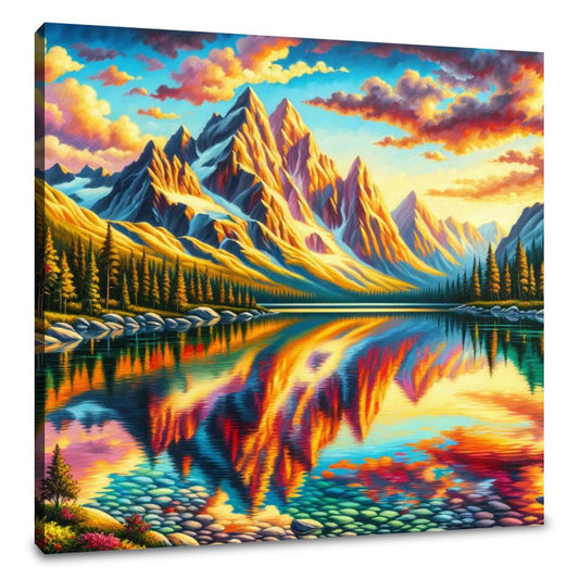 Majestic Mountain Reflection Canvas - Main Image