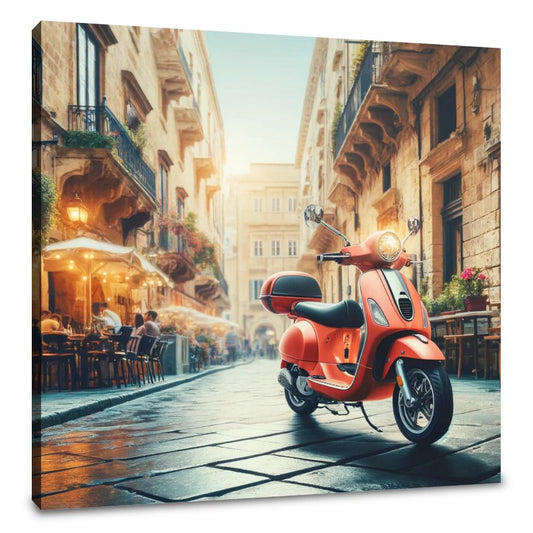 Cityscape Scooter Adventure Canvas - Main Image