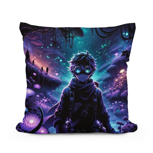 Bioluminescent Shadow Realm Cotton Cushion - Main Image
