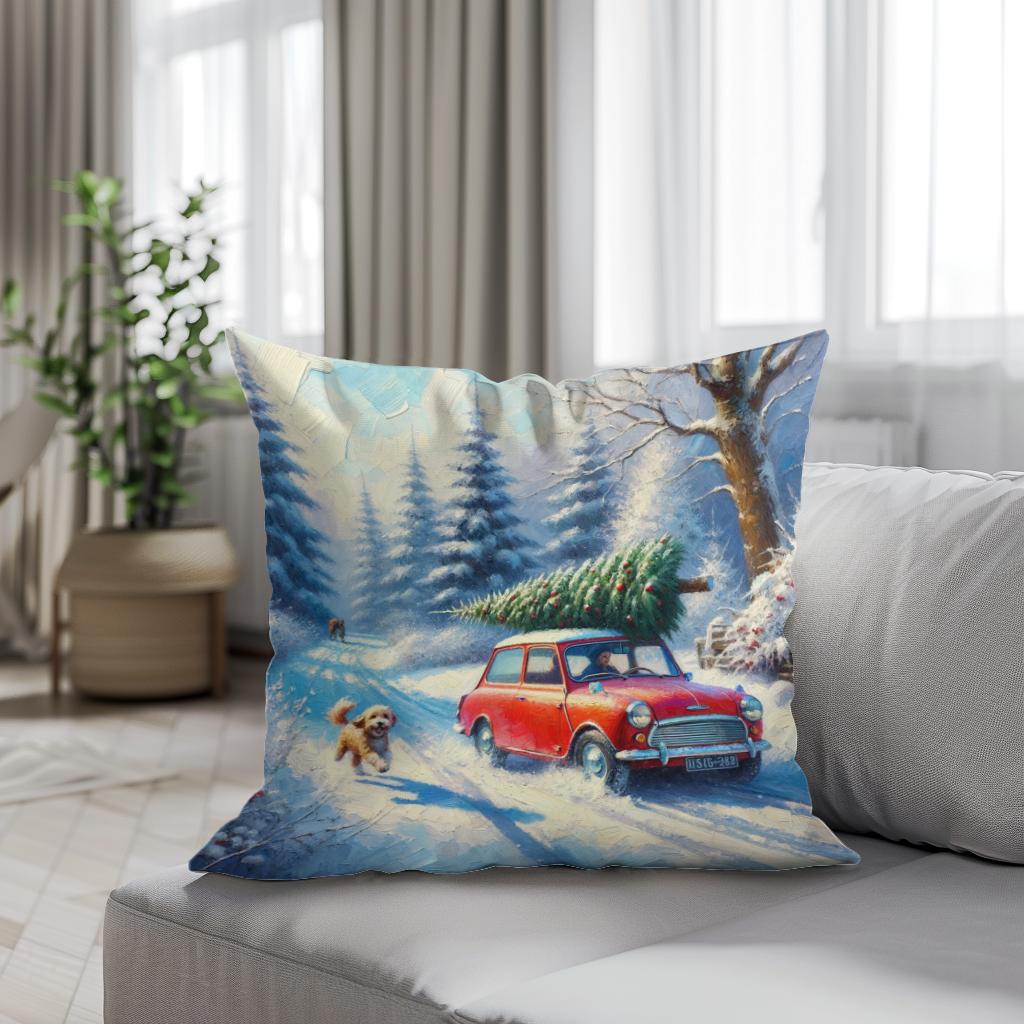 Christmas Journey Home Cotton Cushion - Secondary Image 4