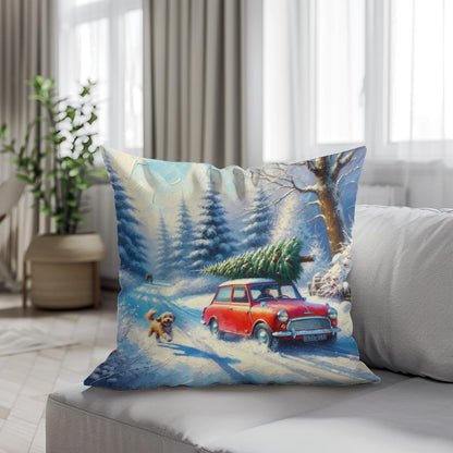 Christmas Journey Home Cotton Cushion - Secondary Image 4