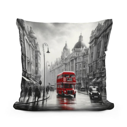 Red Essence of London Cotton Pillow - Main Image